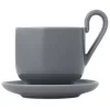 Schlussverkauf 🔔 Rabatt 😉 Blomus Pure Taste Dinner Espressotasse RO 2er-Set – 80 Ml – Sharkskin 🎁 🔥 5